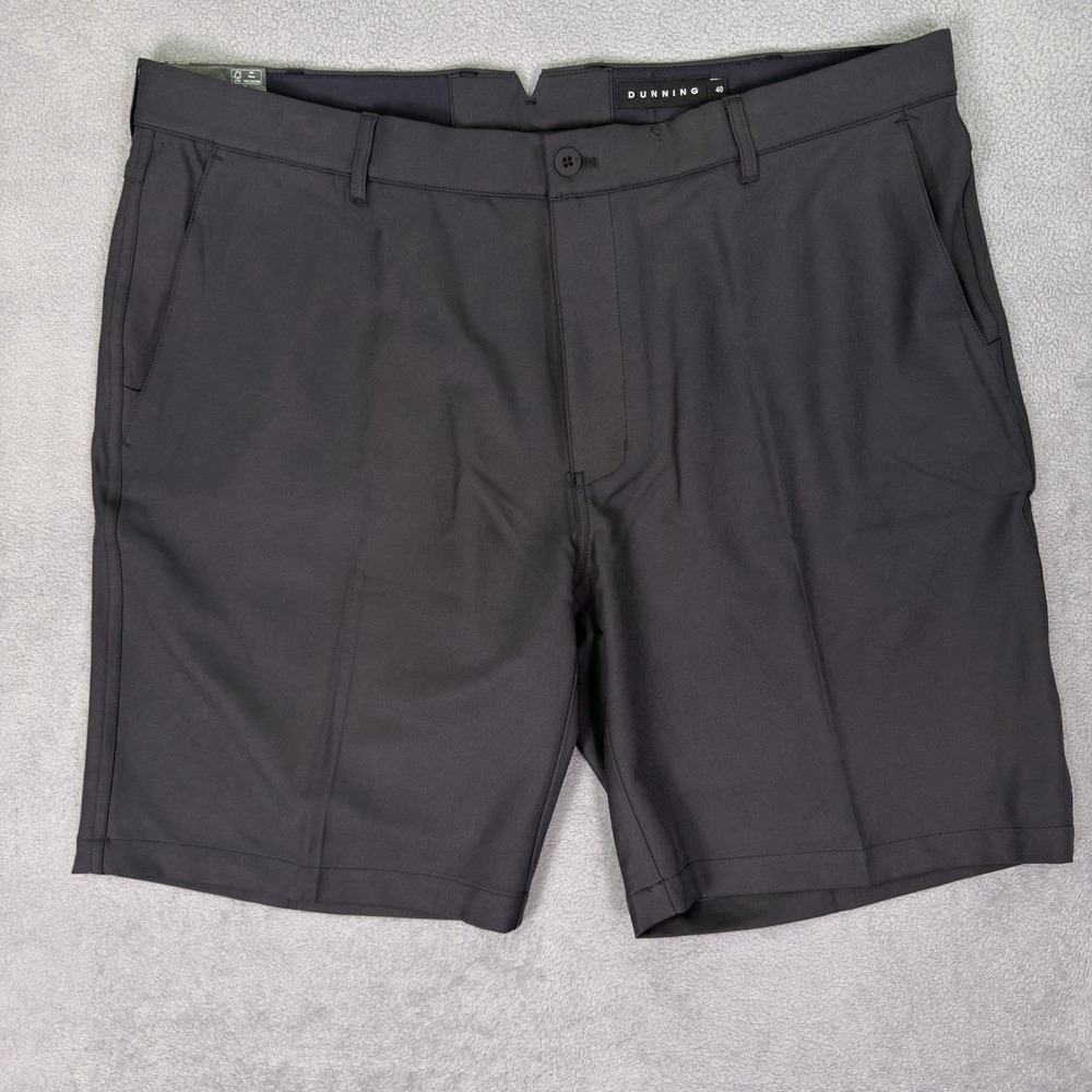 New Dunning Golf Shorts Mens 40 Black Performance Causal Textured 9" Inseam